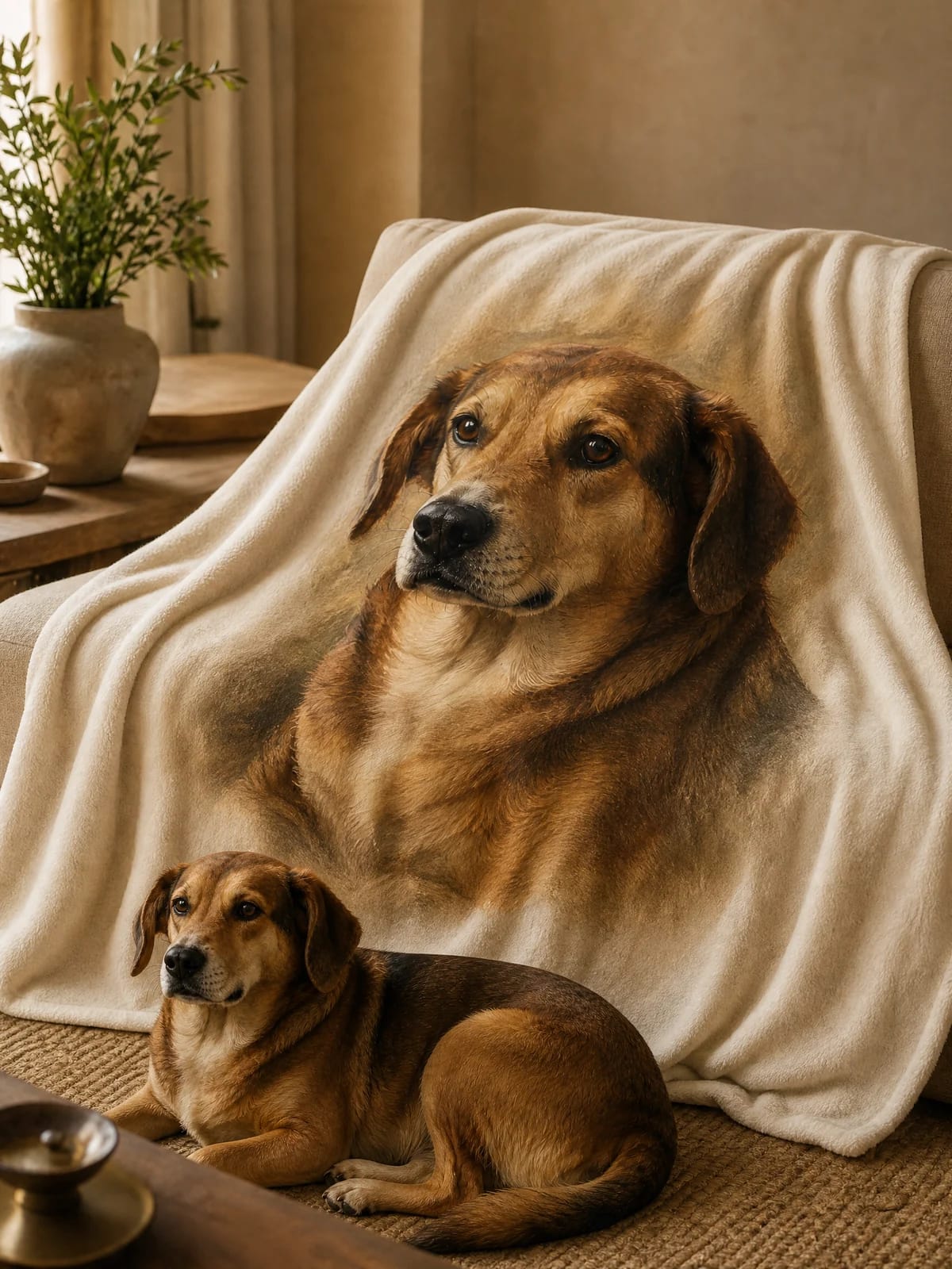 Custom Pet Portrait Blanket