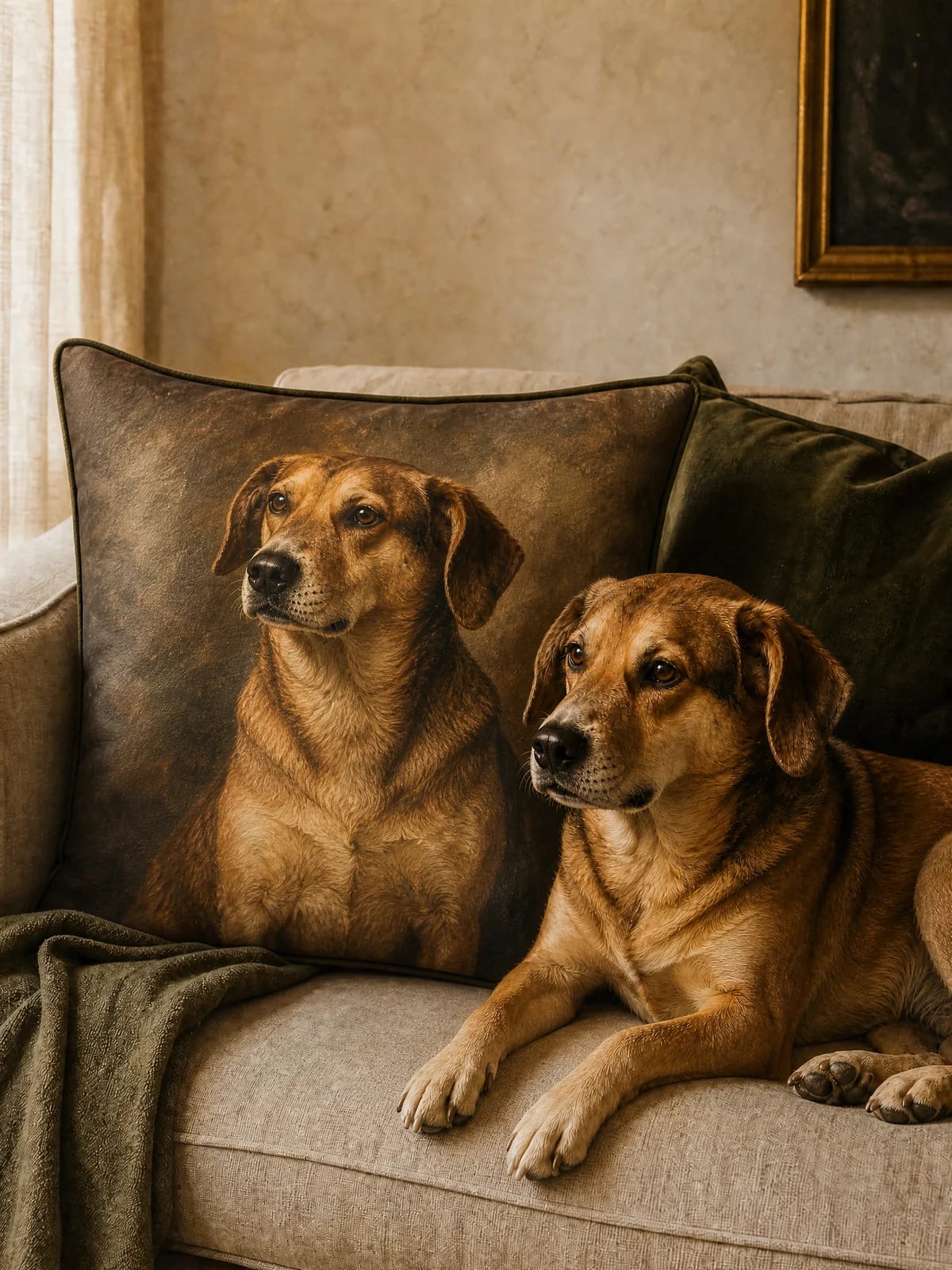 Custom Pet Portrait Pillow